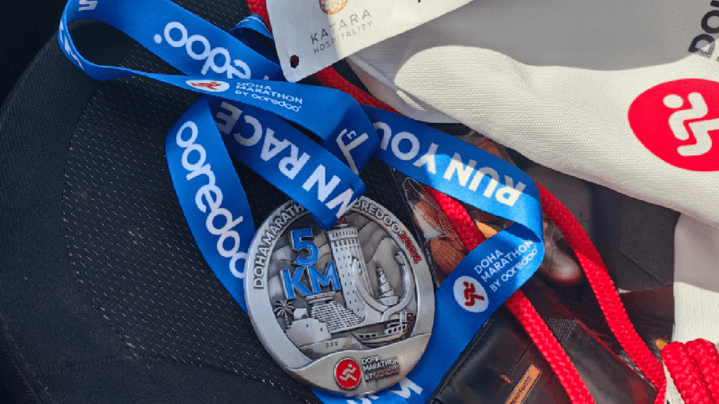 Picture of a 5k running race medal, not a winners medial, but more of a gift.